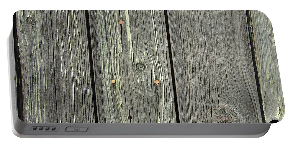 Weathered Portable Battery Charger featuring the photograph Weathered door closeup by Debra Baldwin