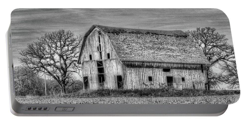 Wood Portable Battery Charger featuring the photograph Weathered Wood of Iowa by J Laughlin