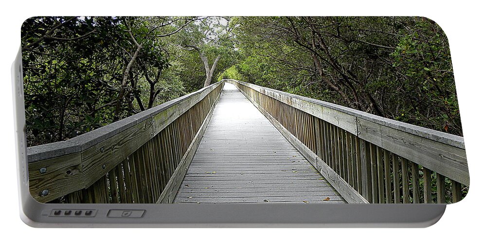 Landscape Photography Portable Battery Charger featuring the photograph Weedon Island Boardwalk by Christopher Mercer
