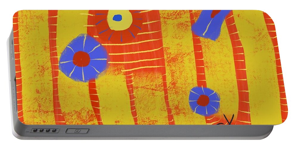 Abstract Portable Battery Charger featuring the digital art Weekly Planner by Sherry Killam