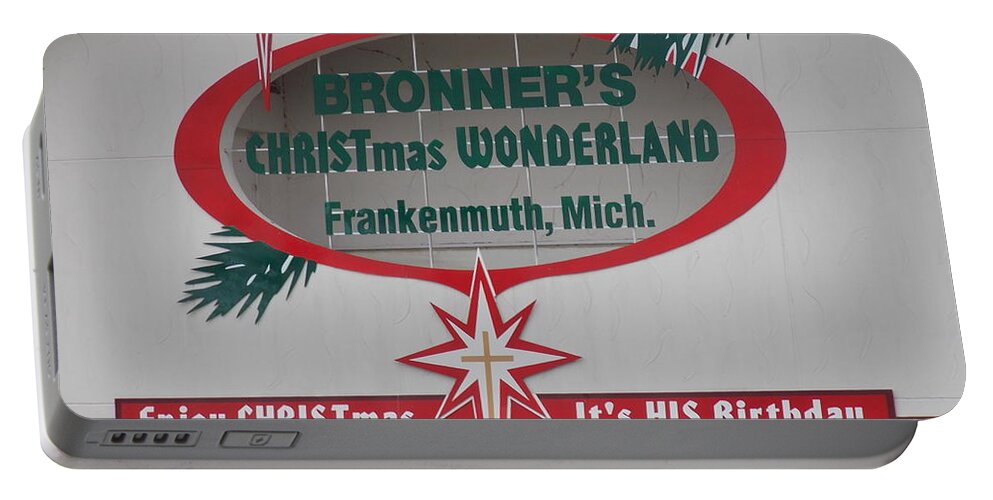 Bronner's Portable Battery Charger featuring the photograph Welcome to Bronner's 1 by Nina Kindred