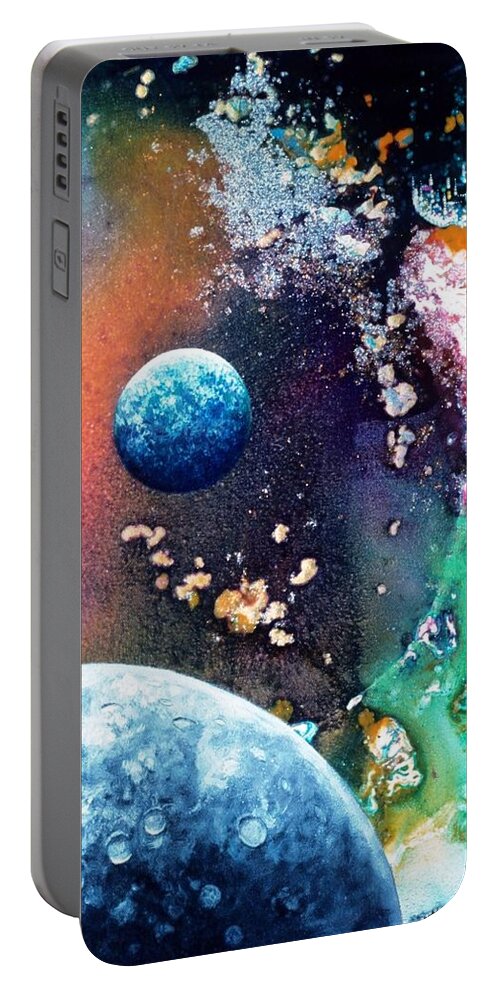 Spiritual Portable Battery Charger featuring the painting Welcome to Cydonia by Lee Pantas