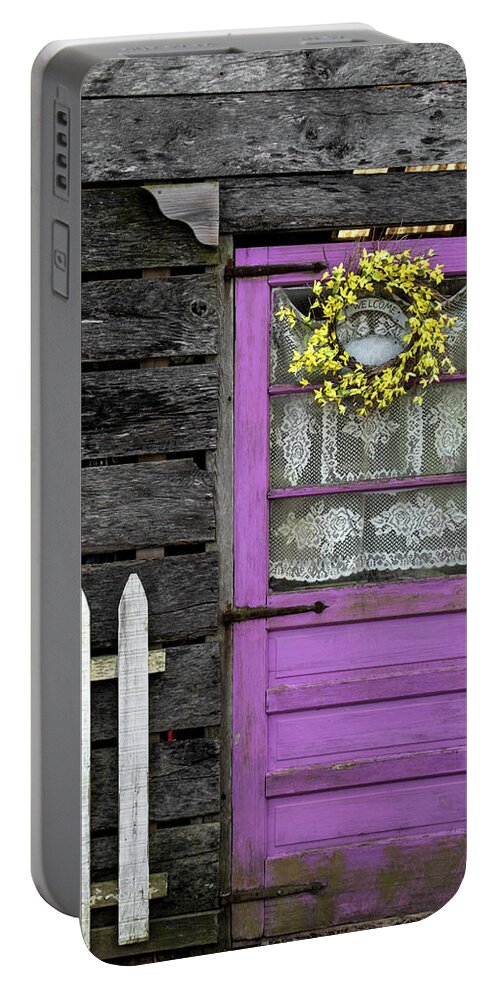 Cabin Portable Battery Charger featuring the photograph Welcome to the Farm by Holly Ross