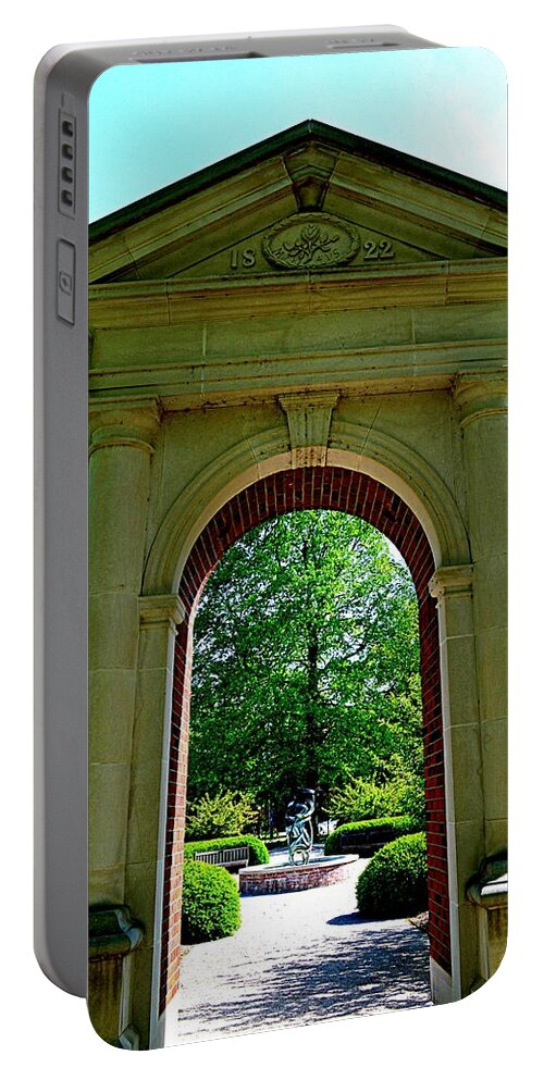 Archway Portable Battery Charger featuring the photograph Welcome to the Garden by Stacie Siemsen