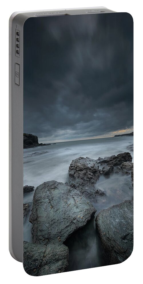 North Wales Portable Battery Charger featuring the photograph Welsh Seascape at Dusk. by Andy Astbury