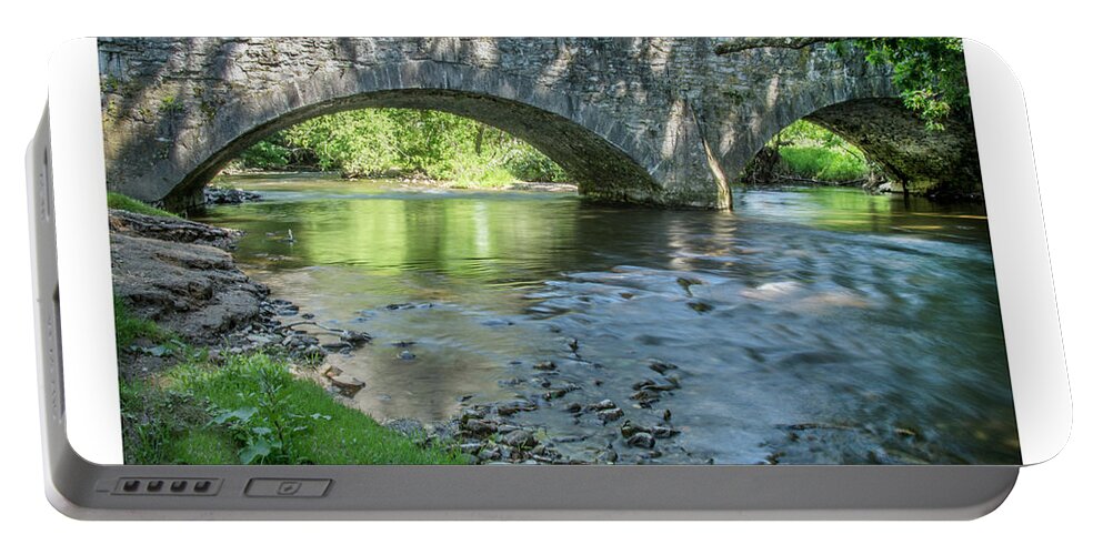 Historic Portable Battery Charger featuring the photograph Welty's Mill Bridge by Andy Smetzer