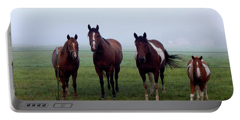 Horse Portable Battery Charger featuring the photograph We're Waiting by Wild Thing
