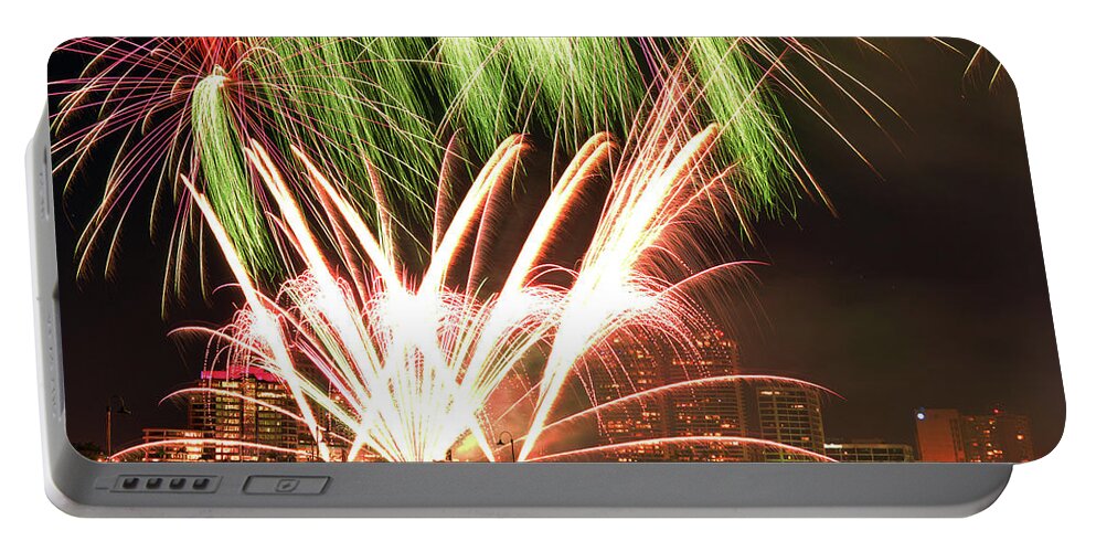 Delray Portable Battery Charger featuring the photograph West Palm Beach Sunfest Fireworks 4 by Ken Figurski