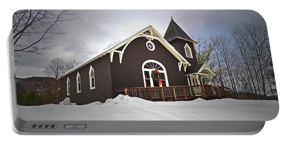 Church Portable Battery Charger featuring the photograph West Rumney Community Church by Nancy Griswold