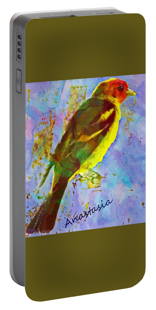 Western Tananger Portable Battery Charger featuring the photograph Western Tananger Mountain Birds by Anastasia Savage Ealy