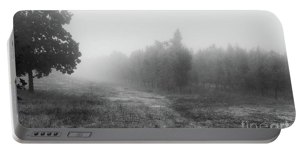 Background Portable Battery Charger featuring the photograph What a foggy morning 03 by Arik Baltinester