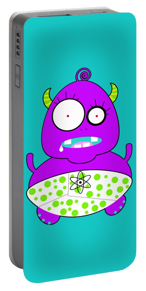 Monster Portable Battery Charger featuring the digital art What a Handful by Shawna Rowe