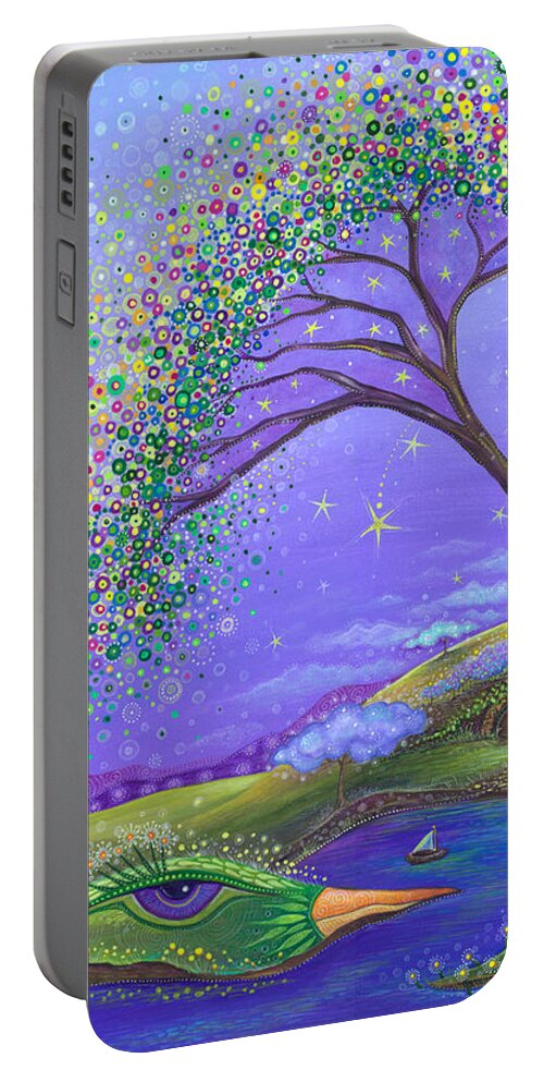 Dreamscape Portable Battery Charger featuring the painting What a Wonderful World by Tanielle Childers