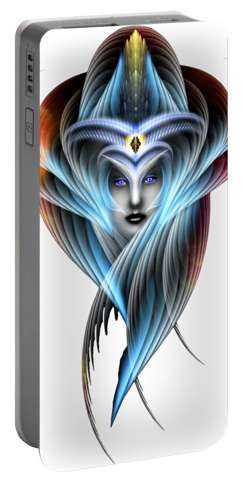 Arsencia Portable Battery Charger featuring the digital art What Dreams Are Made Of GeomatCLR Fractal Portrait by Rolando Burbon