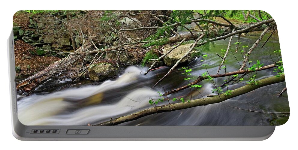 Waterfall Portable Battery Charger featuring the photograph What Lies Beneath by Allan Van Gasbeck