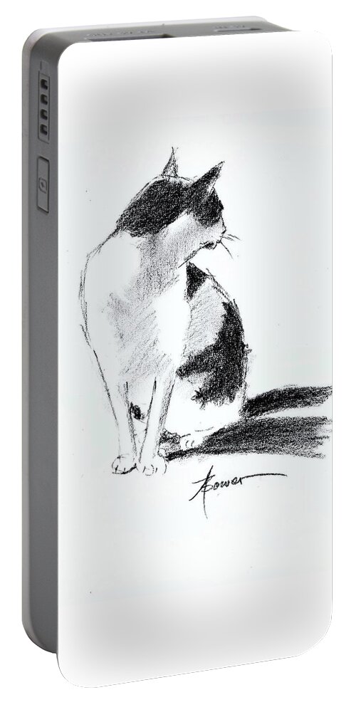 Cats Portable Battery Charger featuring the painting What Was That? by Adele Bower