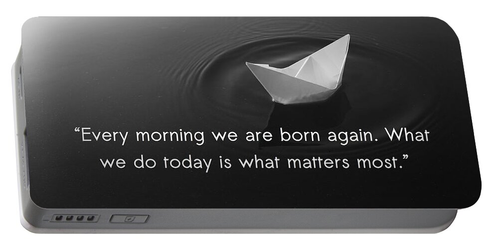 Buddha Portable Battery Charger featuring the photograph What we do today is what matters most by Angelo DeVal