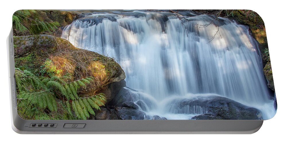 Whatcom Falls Portable Battery Charger featuring the photograph Whatcome Falls by Tony Locke