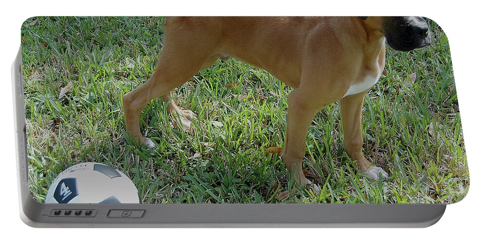 Dog Portable Battery Charger featuring the digital art When I was Just a Pup by DigiArt Diaries by Vicky B Fuller