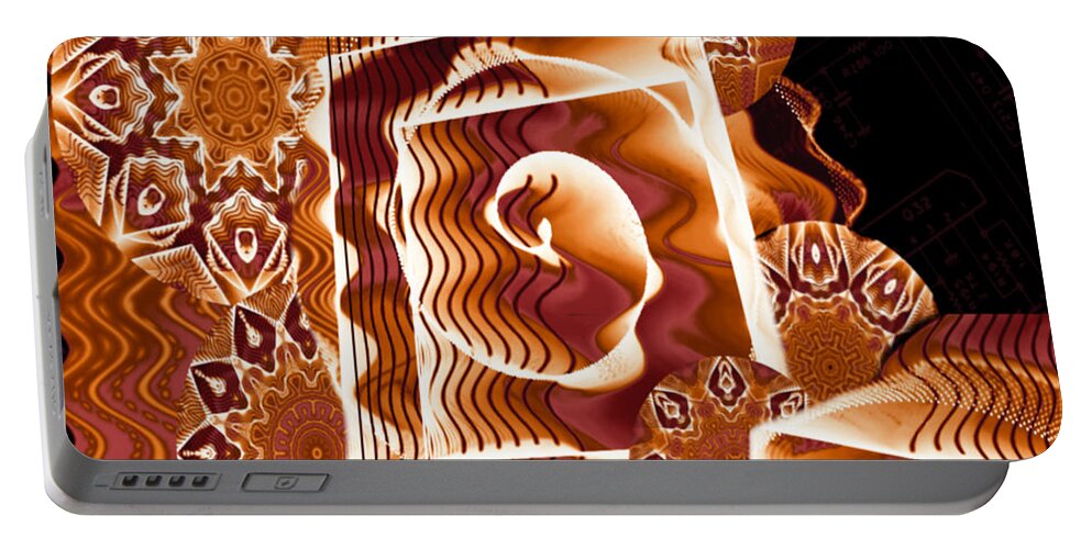 Fractal Portable Battery Charger featuring the digital art When Worlds Kaleide by Charmaine Zoe