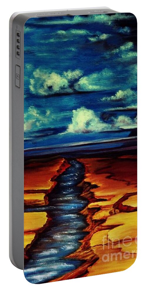 World Portable Battery Charger featuring the painting Where In The Worlds by Georgia Doyle