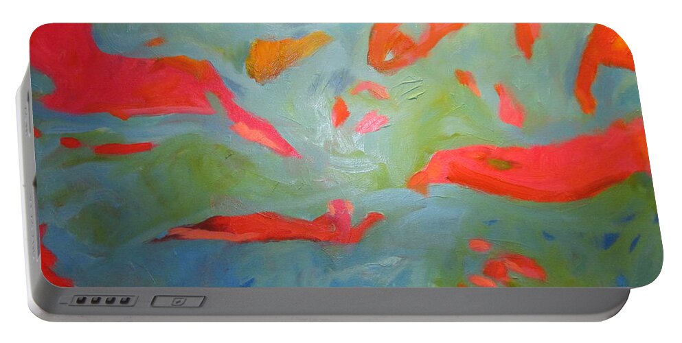  Portable Battery Charger featuring the painting While We Are Still Young by Steven Miller