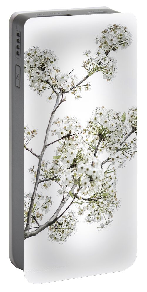 Flowers Portable Battery Charger featuring the digital art White Bouquet by Ed Stines