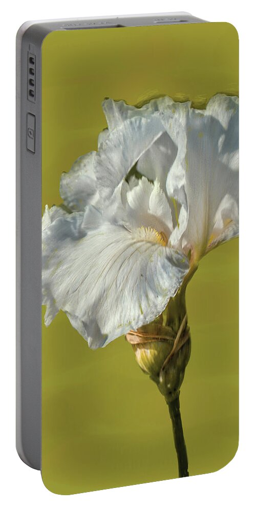 Artistic Portable Battery Charger featuring the photograph White Iris June 2016 artistic. by Leif Sohlman