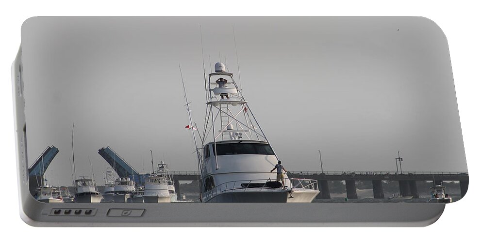 Boats Portable Battery Charger featuring the photograph White Marlin Open Boats by Robert Banach