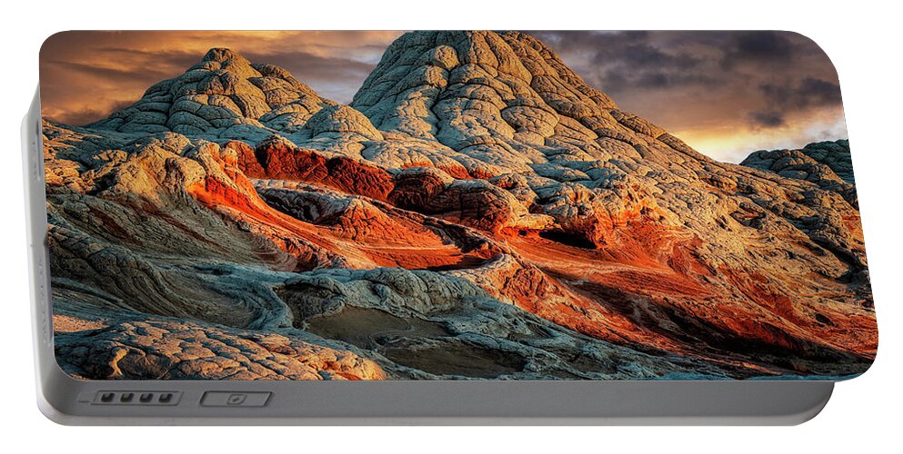 Arizona Portable Battery Charger featuring the photograph White Pocket Crater by Michael Ash