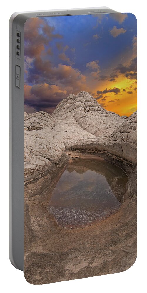 White Pocket Portable Battery Charger featuring the photograph White Pocket Sunset by Ralf Rohner