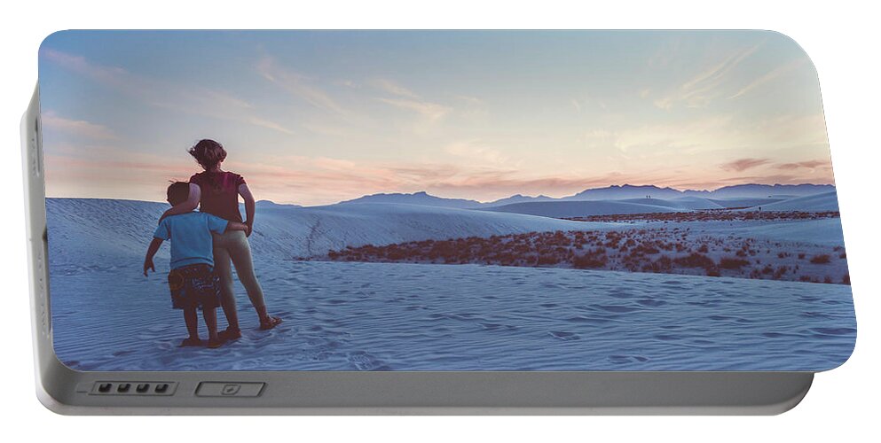 New Mexico Portable Battery Charger featuring the photograph White sands New Mexico at sunset 2 by Mati Krimerman