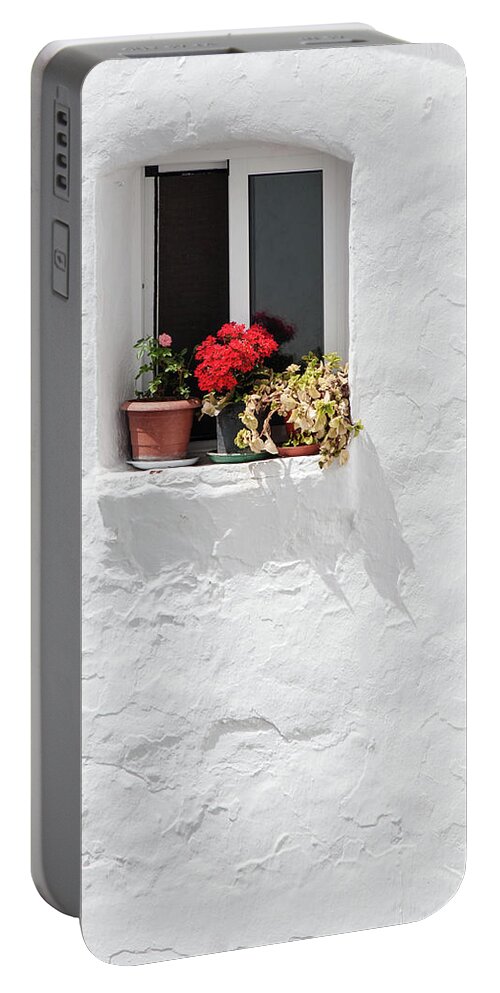 Andalucia Portable Battery Charger featuring the photograph White Window by Geoff Smith