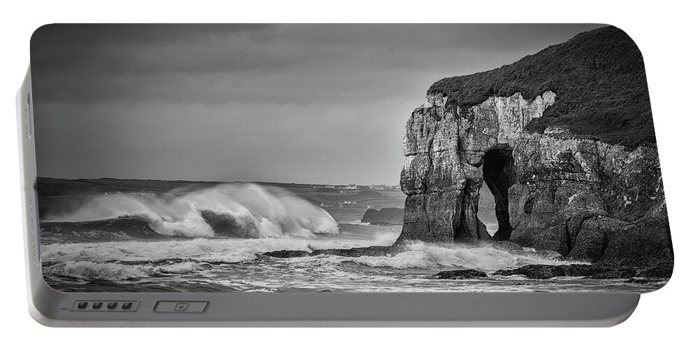 Ireland Portable Battery Charger featuring the photograph Whiterocks Waves by Nigel R Bell