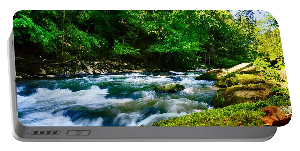 Slippery Portable Battery Charger featuring the photograph Whitewater by Amanda Jones