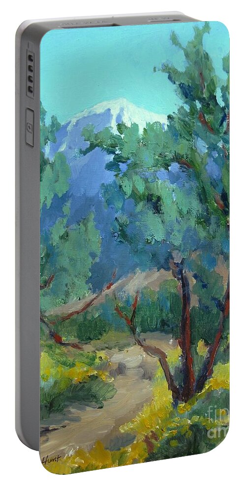 Landscape Portable Battery Charger featuring the painting Whitewater Preserve Palm Springs by Maria Hunt