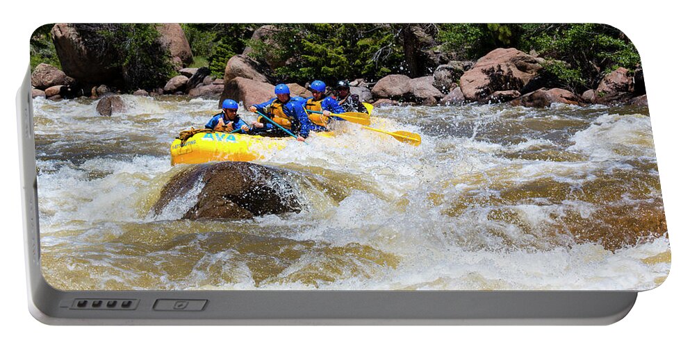Whitewater Portable Battery Charger featuring the photograph Whitewater Rafting the Arkansas River by Steven Krull