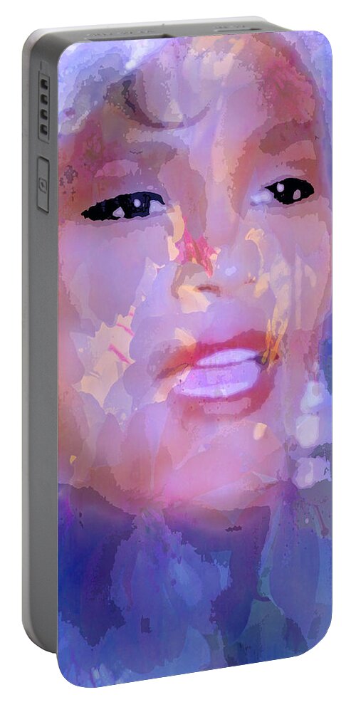 Whitney Portable Battery Charger featuring the painting Whitney by Saundra Myles