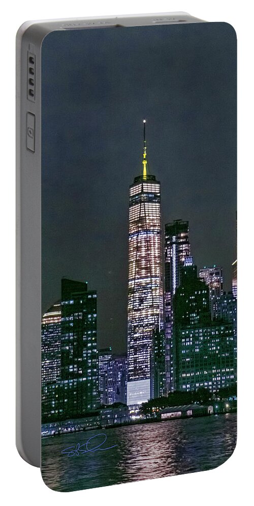 1wtc Portable Battery Charger featuring the photograph Who Left the Lights On by S Paul Sahm