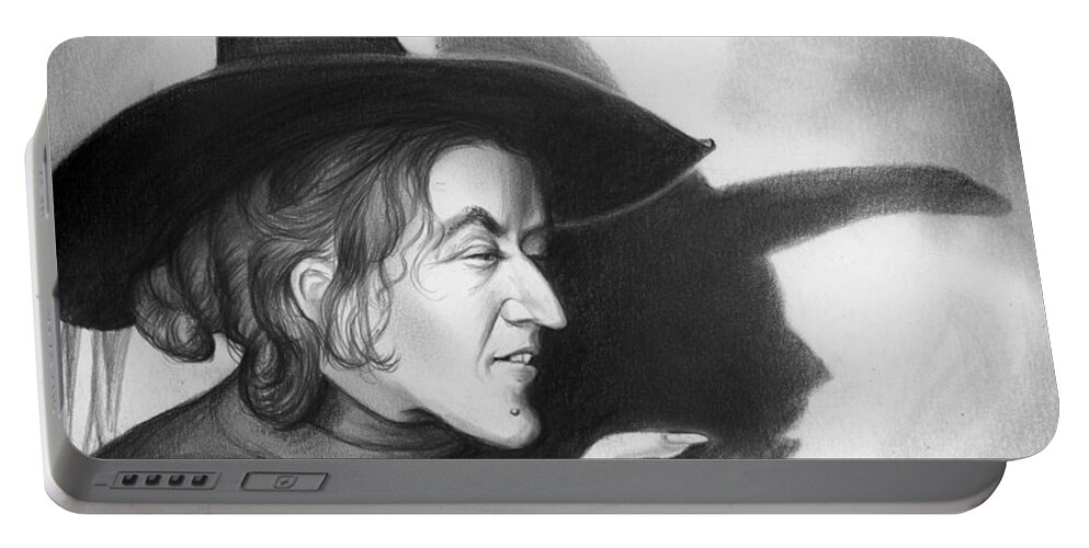 Margaret Hamilton Portable Battery Charger featuring the drawing Wicked Witch of the West by Greg Joens