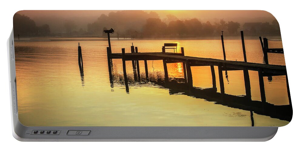 Color Portable Battery Charger featuring the photograph Wicomico River Sunrise -2 by Alan Hausenflock