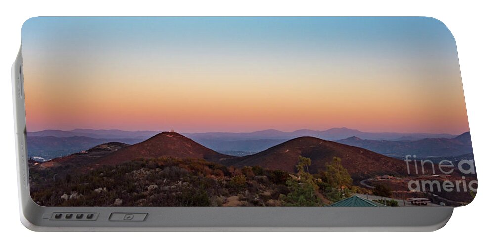 Double Peak Park Portable Battery Charger featuring the photograph A Double Peak Park Sunset in San Elijo by David Levin