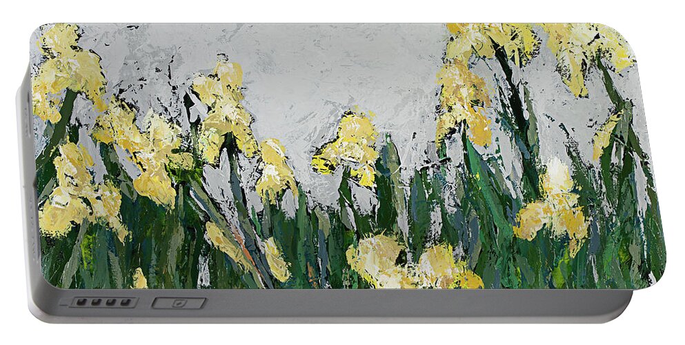 Iris Portable Battery Charger featuring the painting Wide Awake by Kirsten Koza Reed