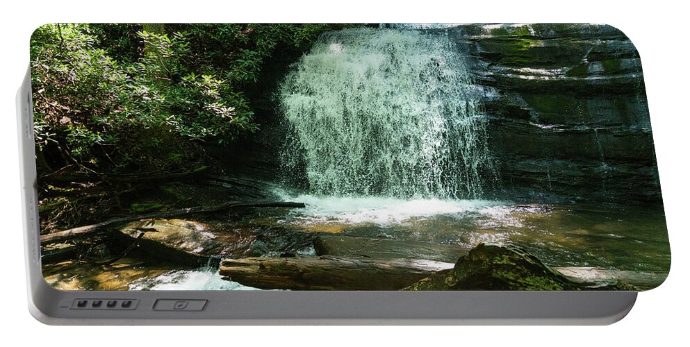 Georgia Portable Battery Charger featuring the photograph Wide Waterfall Georgia Mountains by Lawrence S Richardson Jr