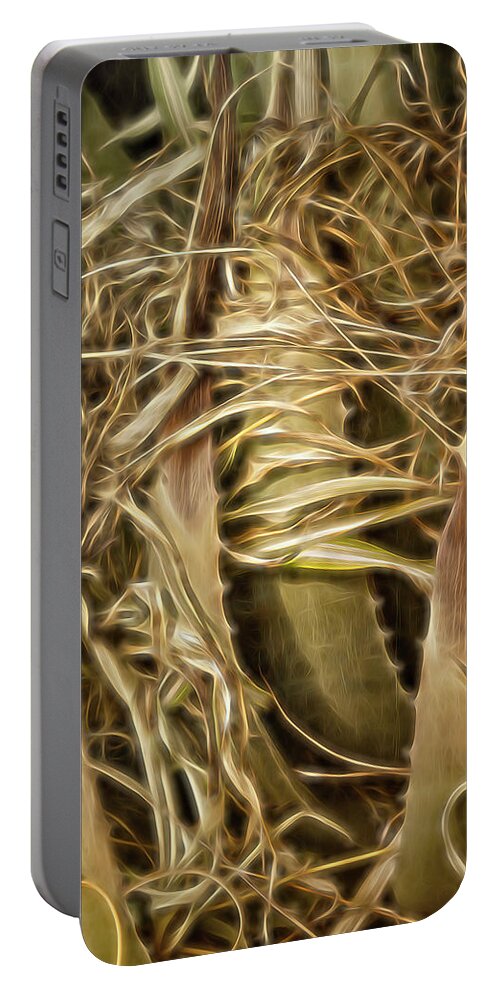 Illuminated Abstracts Portable Battery Charger featuring the digital art Wild Abandon by Becky Titus