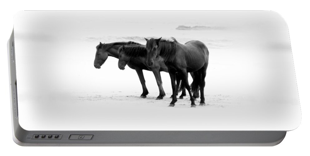 Wild Portable Battery Charger featuring the photograph Wild and Free in Black and White by Kim Galluzzo Wozniak