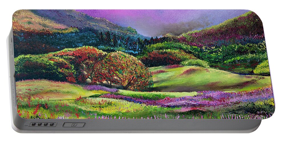 Landscape Portable Battery Charger featuring the painting Wild Flowers by Terry R MacDonald