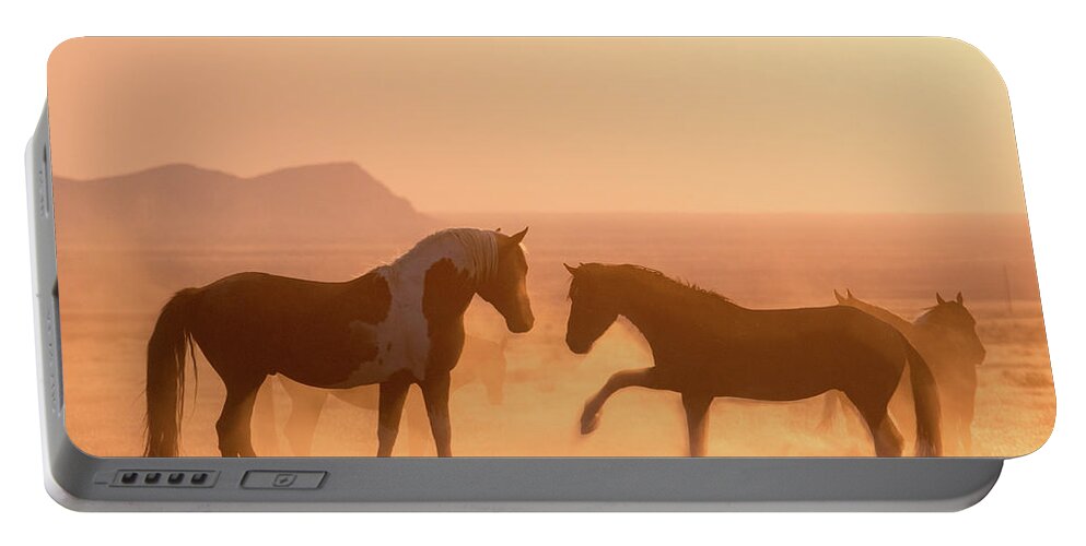 Horse Portable Battery Charger featuring the photograph Wild Horse Glow by Wesley Aston