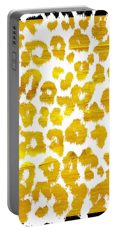 Leopard Fur Portable Battery Charger featuring the painting Wild Thing Leopard Pattern by Mindy Sommers