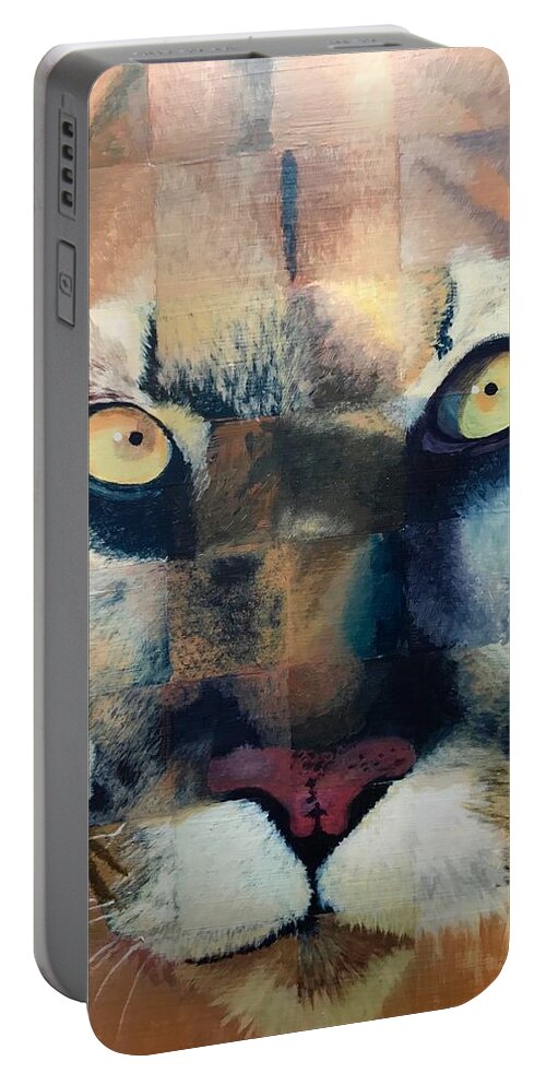 Art Portable Battery Charger featuring the painting Wildcat by Dustin Miller